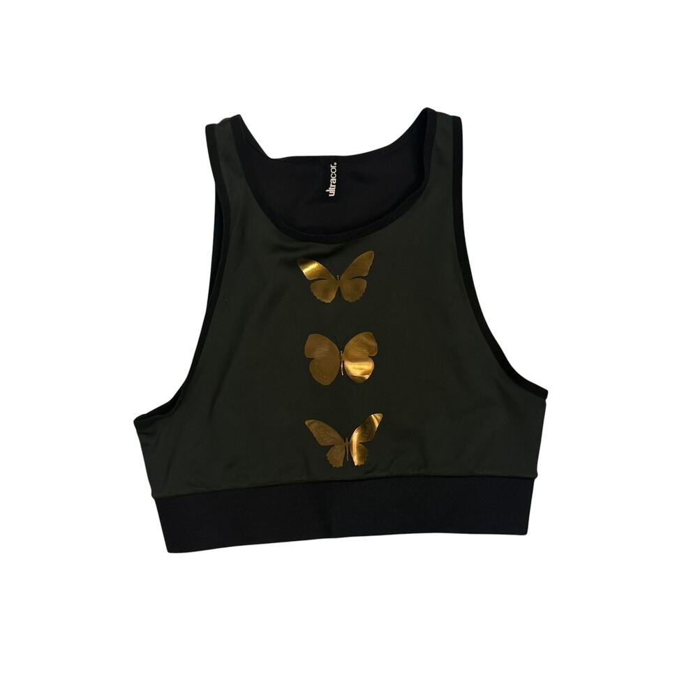 Ultracor Gold Butterfly Crop Top - Size S NWOT